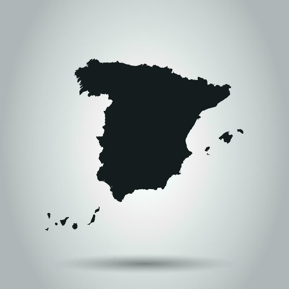 España vector mapa. negro icono en blanco antecedentes