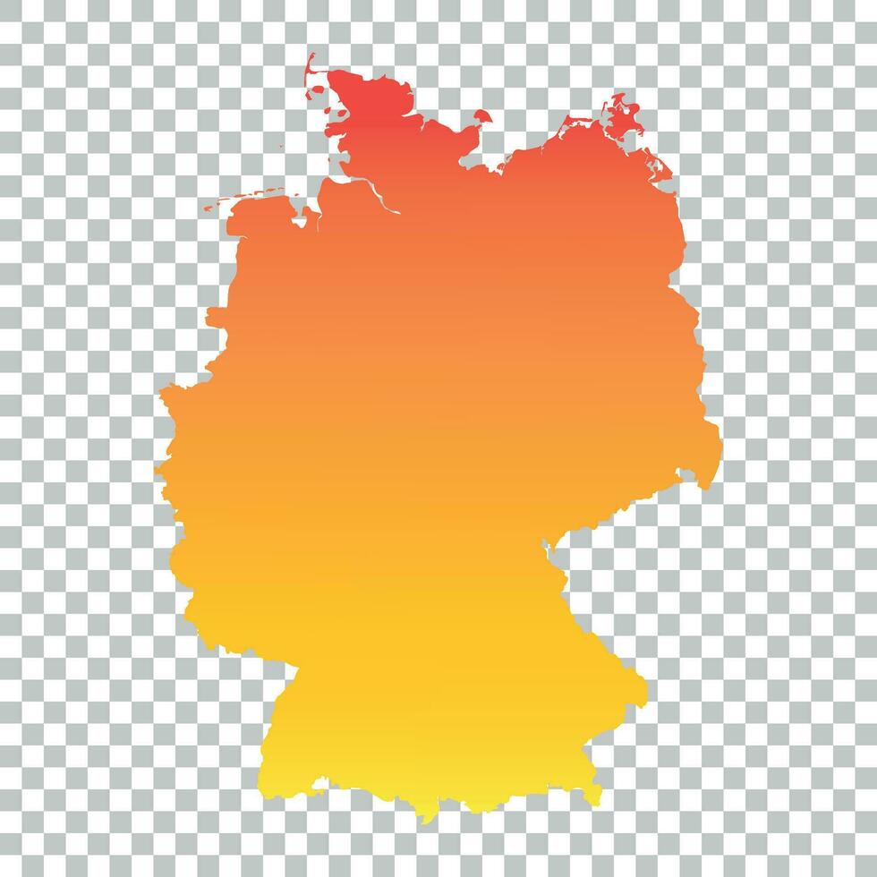 Alemania mapa. vistoso naranja vector ilustración