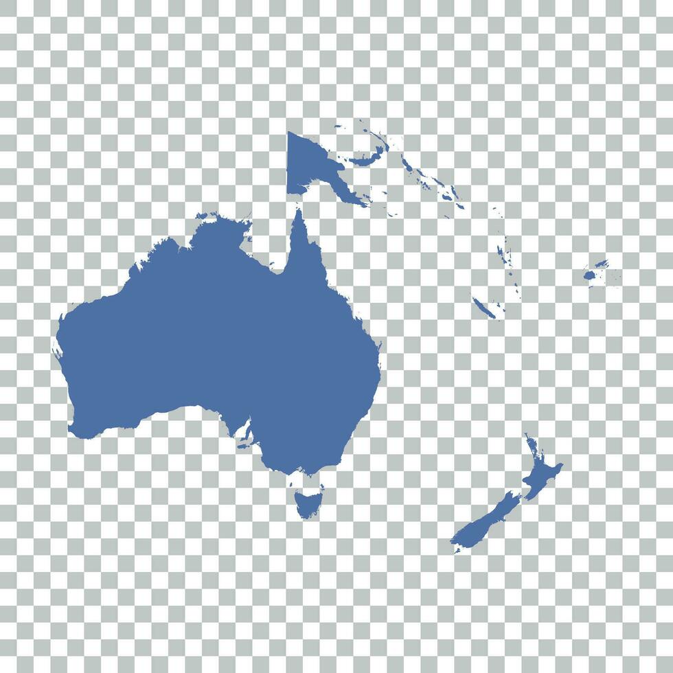 Map of Oceania on isolated background. Flat vector