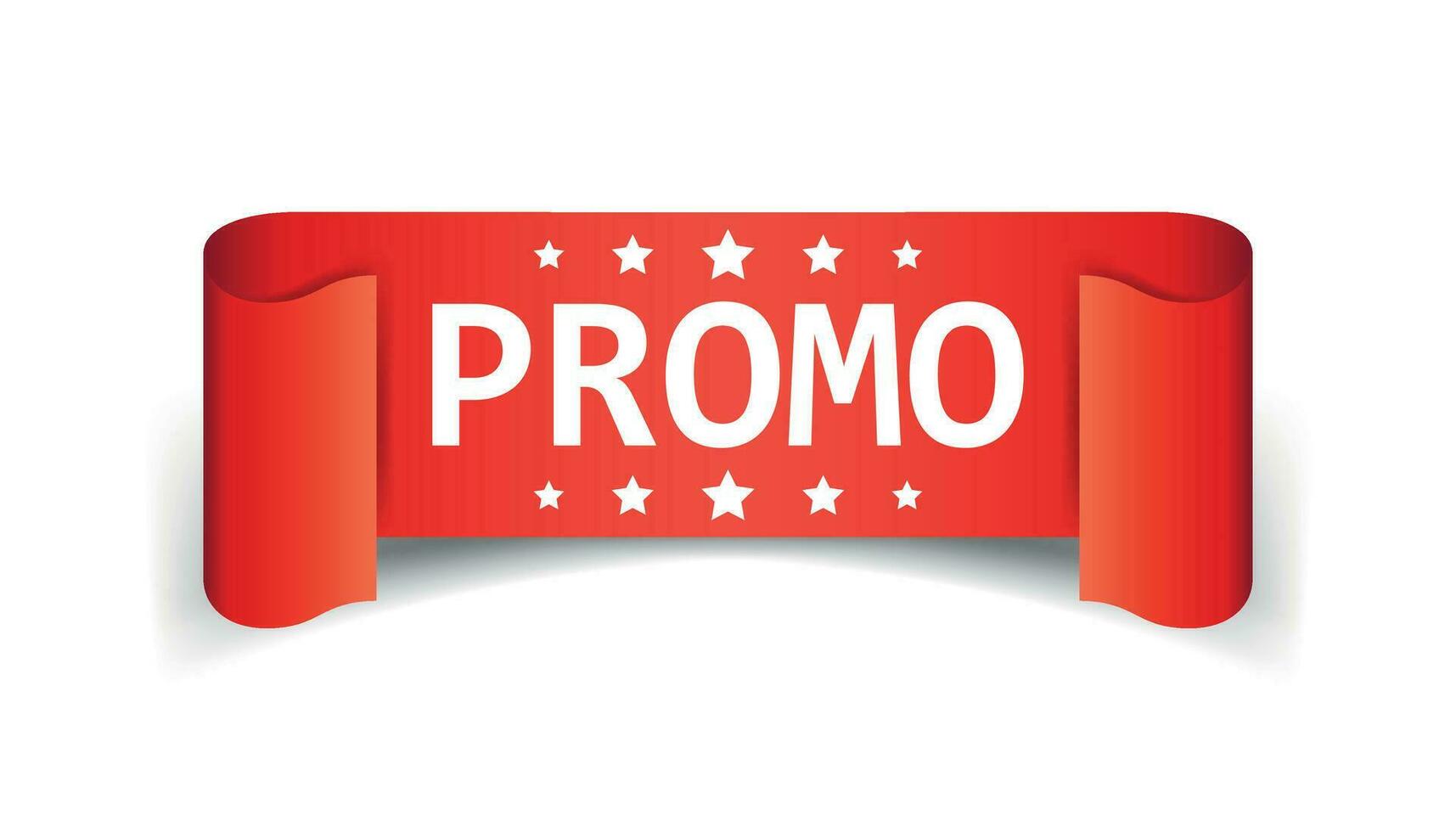 Promo ribbon vector icon. Discount sticker label on white background.