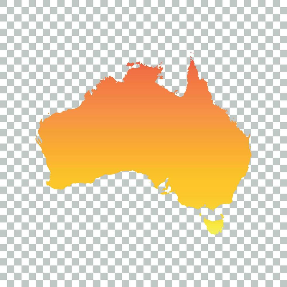 Australia map. Colorful orange vector illustration