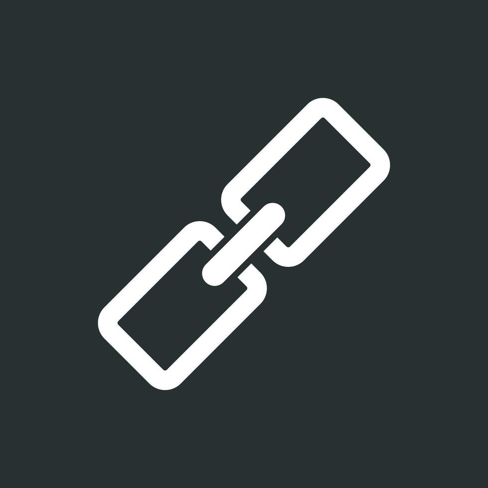 cadena icono vector ilustración en plano estilo aislado en negro antecedentes. conexión símbolo para web sitio diseño, logo, aplicación, ui