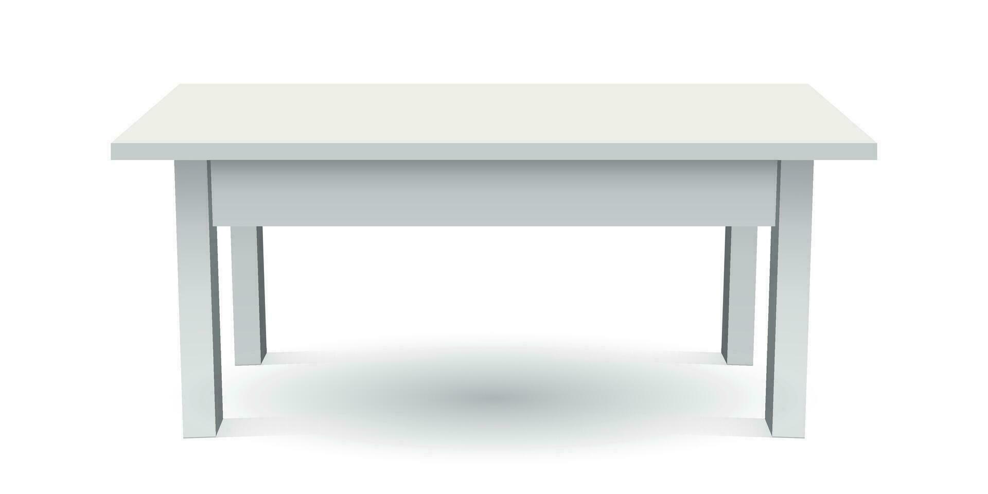 vector 3d mesa para objeto presentación. vacío blanco parte superior mesa aislado en blanco antecedentes.