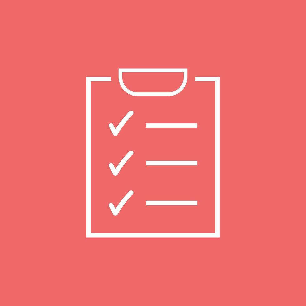 To do list icon. Checklist, task list vector illustration in flat style. Reminder concept icon on red background.