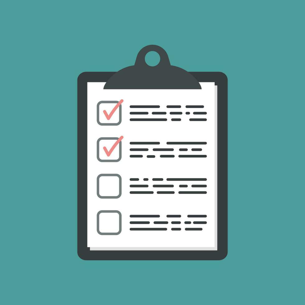 To do list icon. Checklist, task list vector illustration in flat style. Reminder concept icon on blue background.