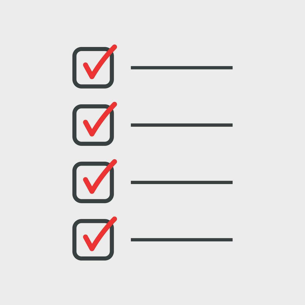 To do list icon. Checklist, task list vector illustration in flat style. Reminder concept icon on white background.