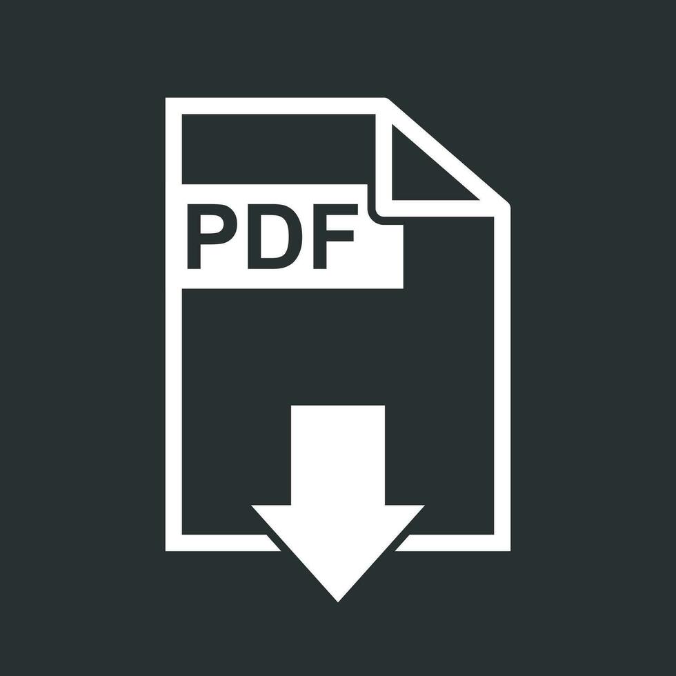 pdf descargar vector icono. sencillo plano pictograma para negocio, marketing, Internet concepto. vector ilustración en negro antecedentes.