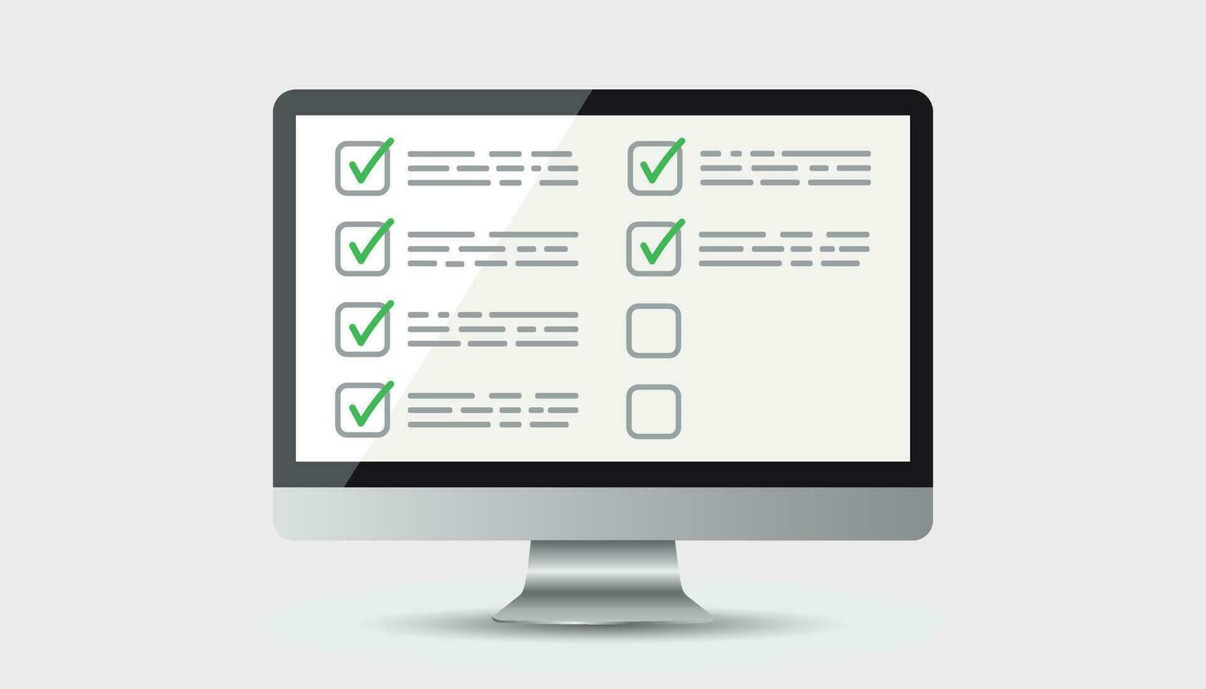 Businessman checklist with computer. Check list icon flat vector illustration.