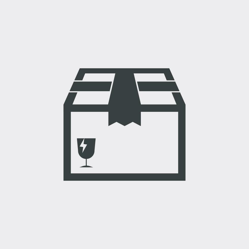 Closed box icon. Shipping pack flat vector illustration on white background.