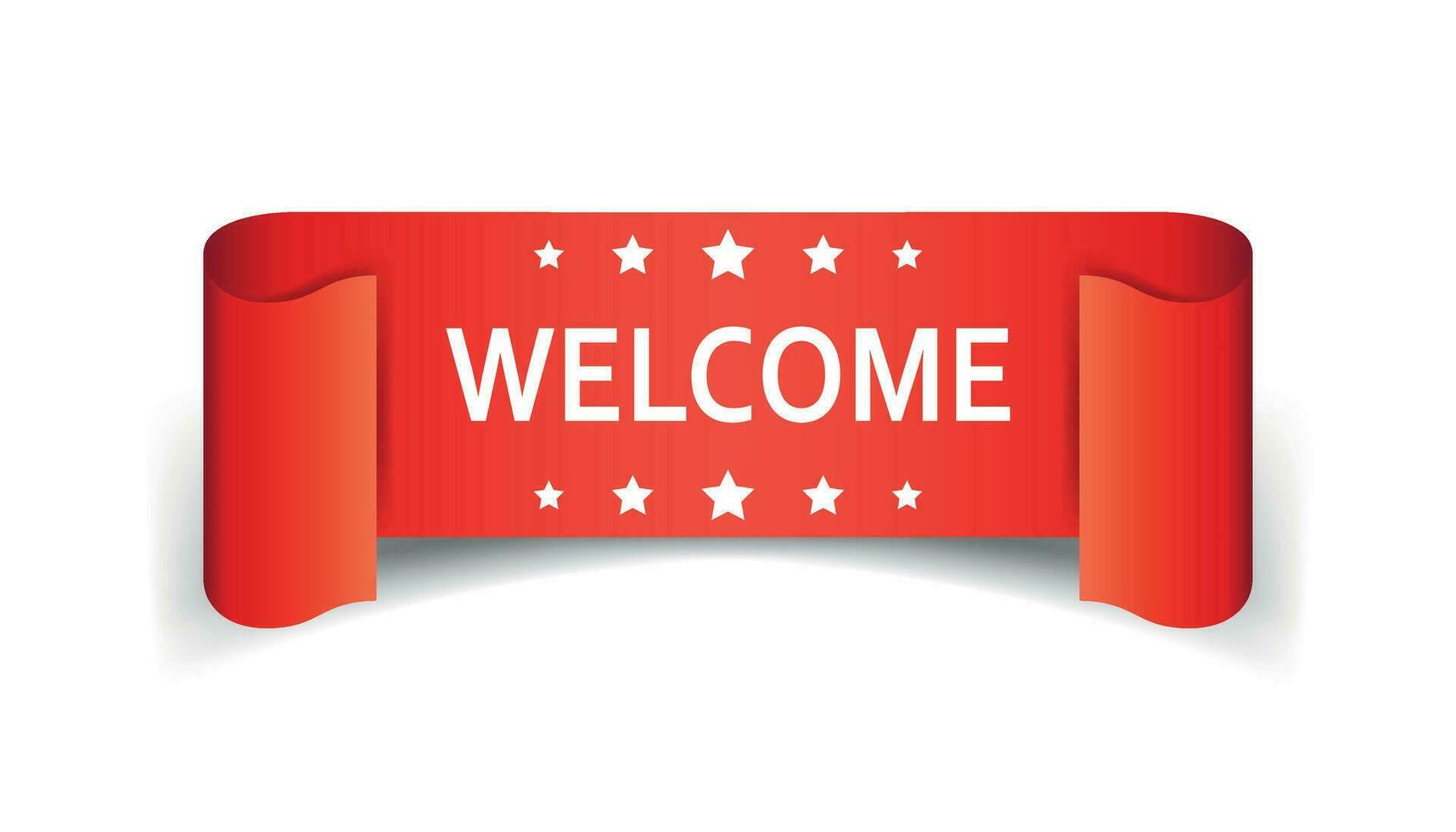 Welcome ribbon vector icon. Hello sticker label on white background.