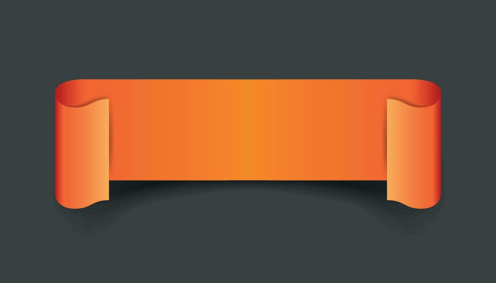 Empty ribbon vector icon. Blank sticker label on black background.