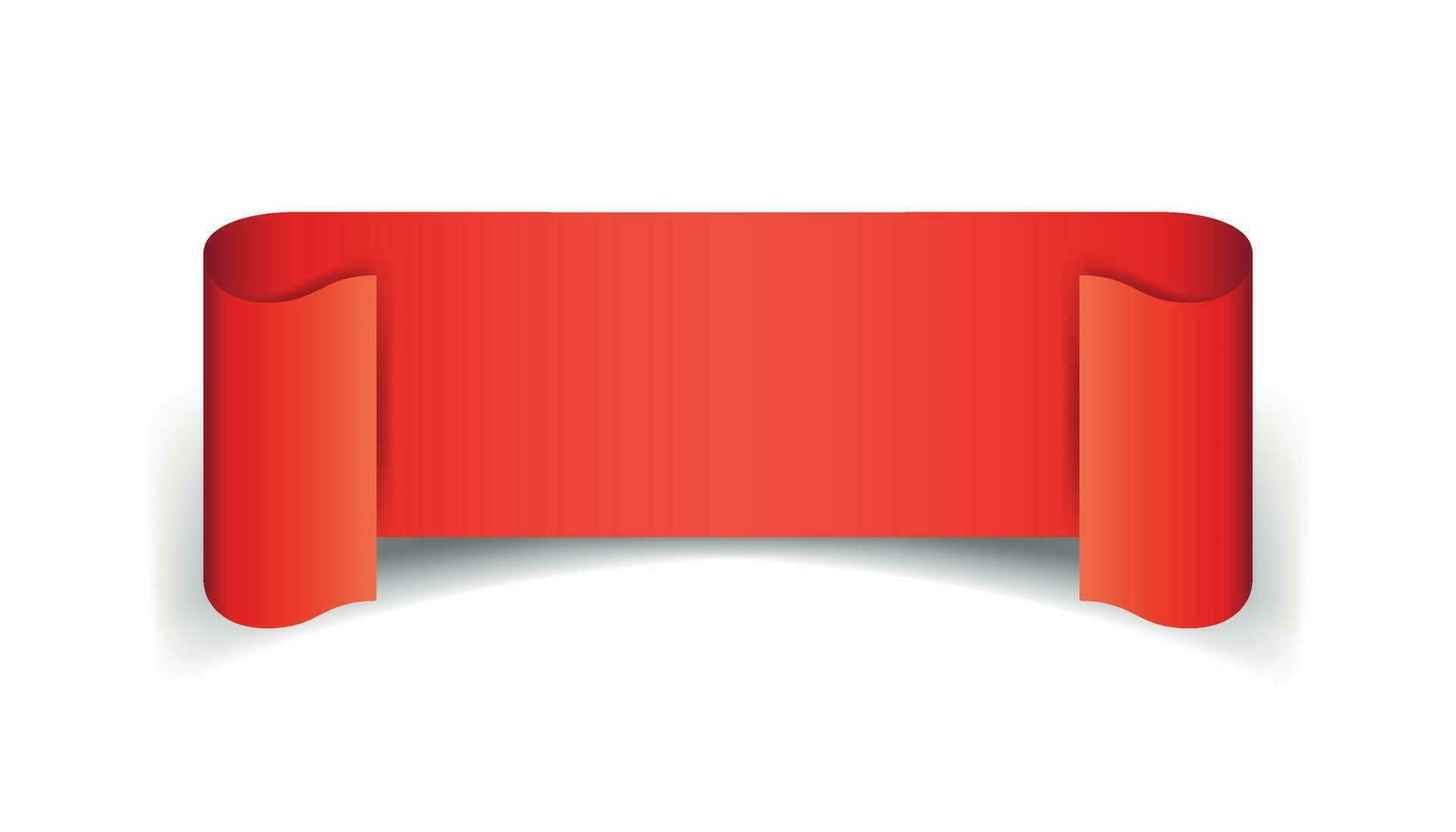 Empty ribbon vector icon. Blank sticker label on white background.