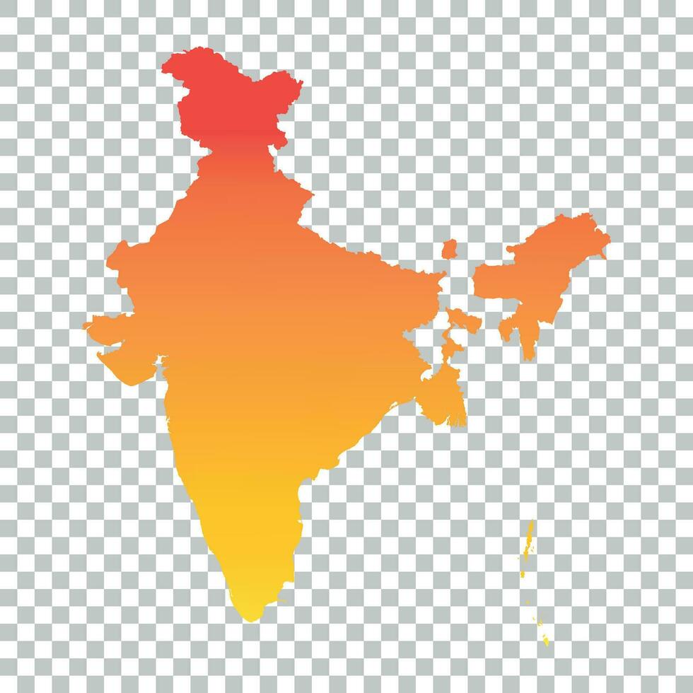 India mapa. vistoso naranja vector ilustración