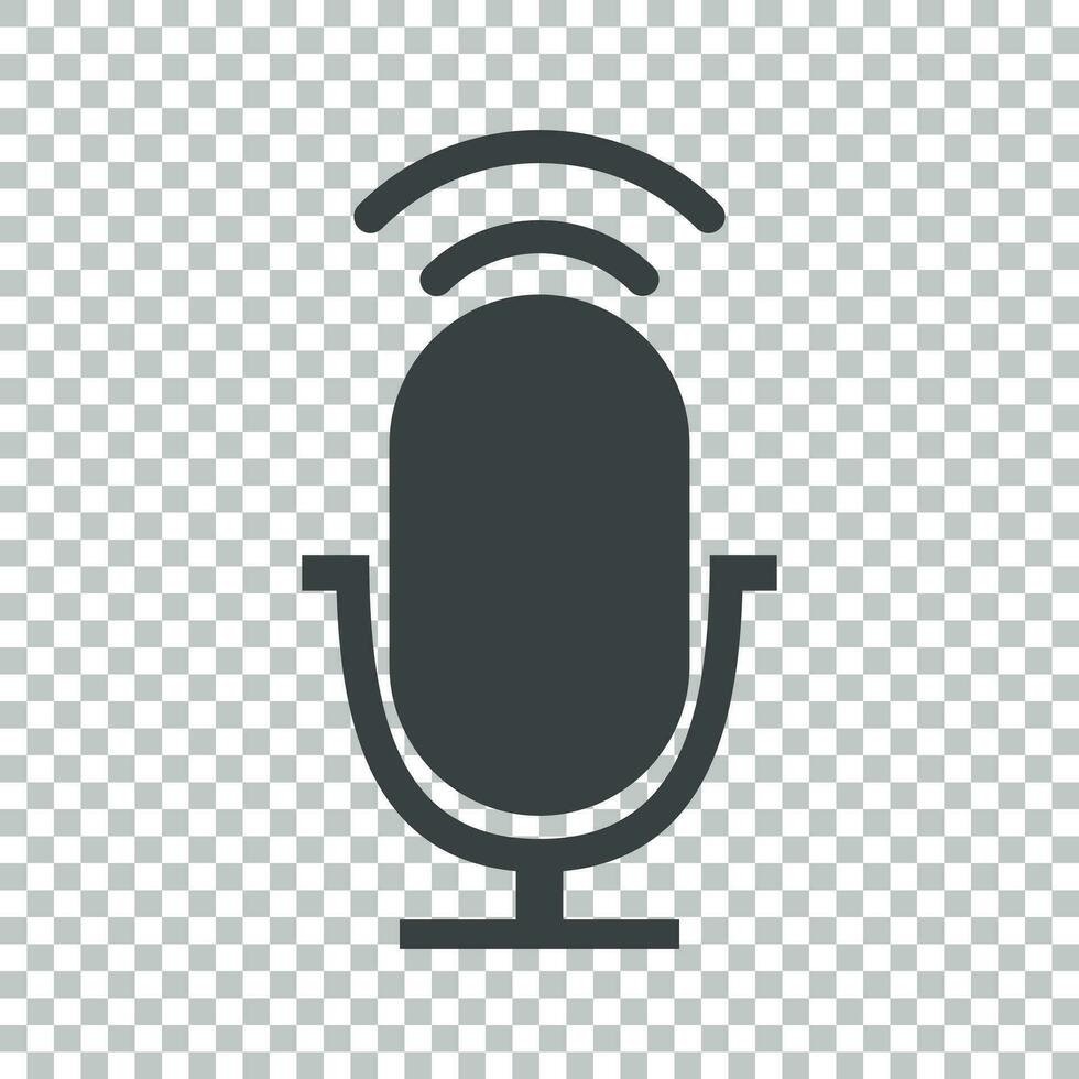 Microphone icon flat vector