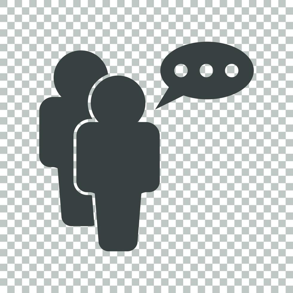 People icon with speech bubbles. Flat vector illustration