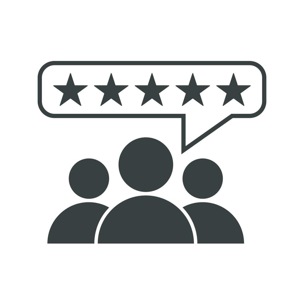 Customer reviews, rating, user feedback concept vector icon. Flat