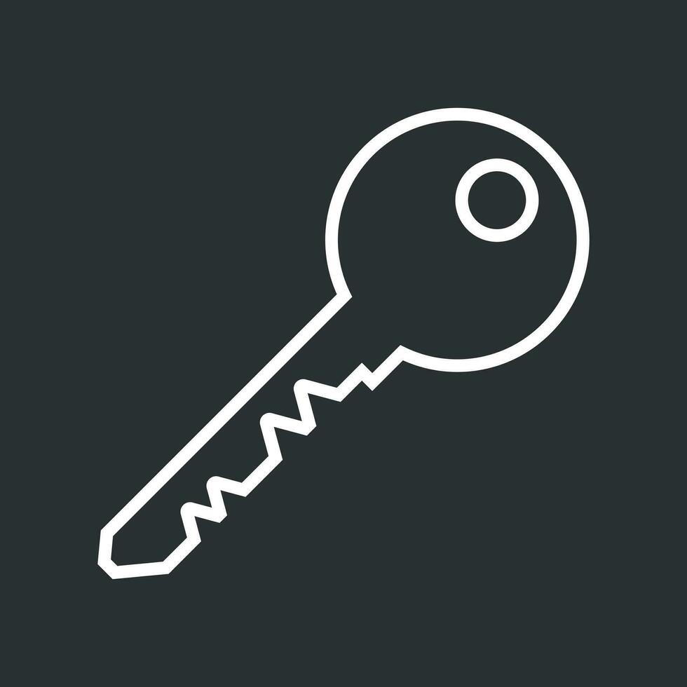 Key Icon vector illustration in flat style isolated on black background. Unlock line symbol for web site design, logo, app, ui.