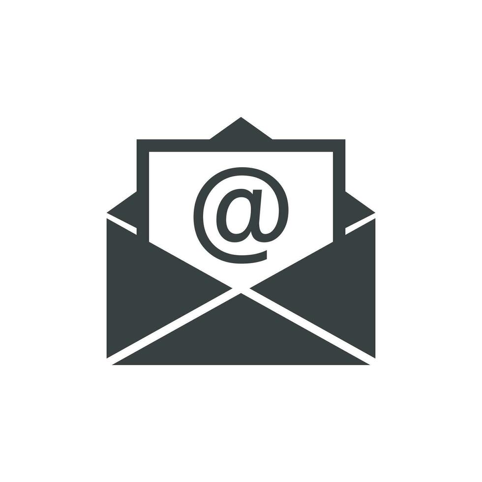 Mail envelope icon vector isolated on white background. Symbols of email flat vector illustration.