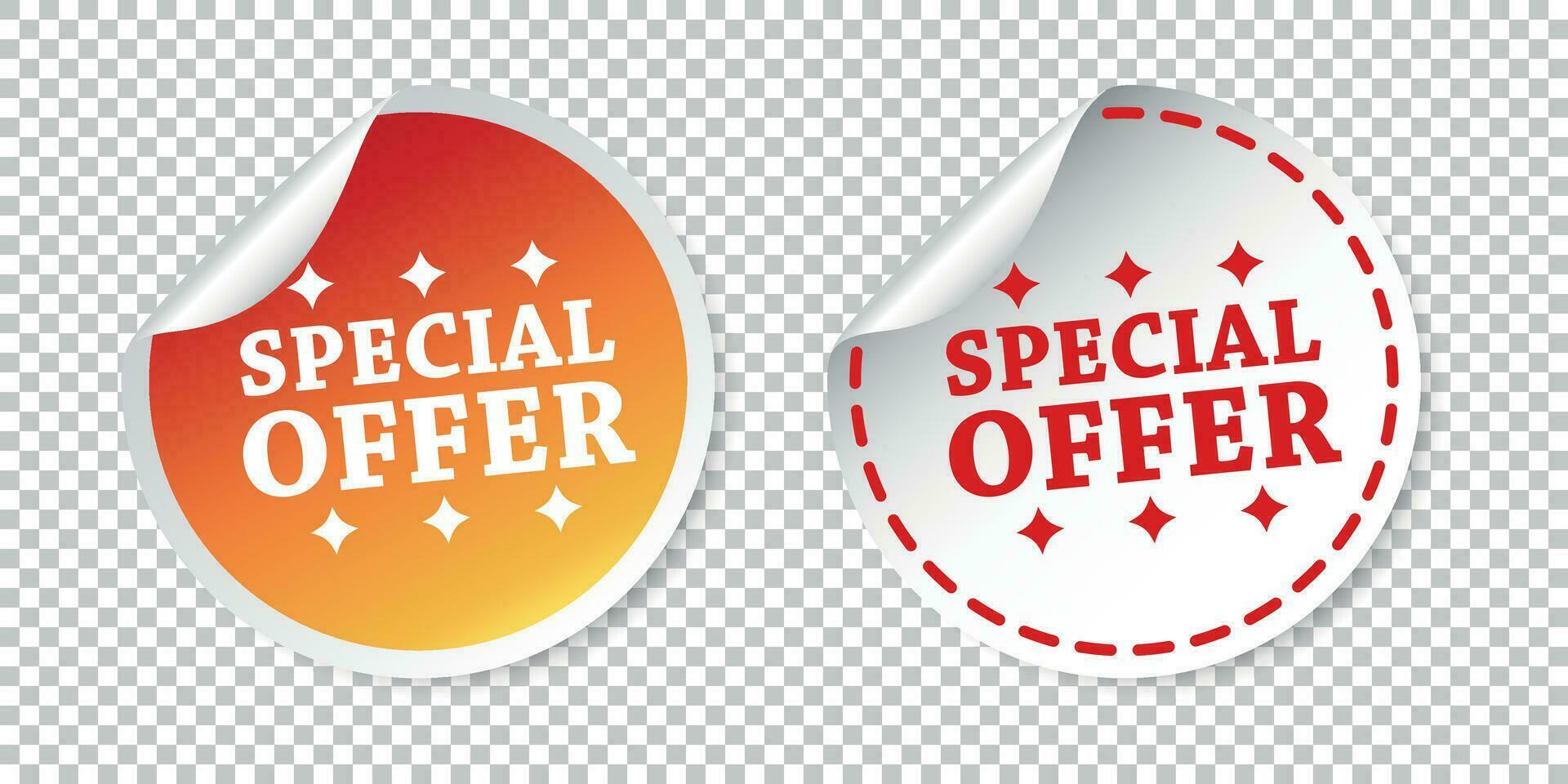 Special offer stickers. Vector illustration on isolated background.