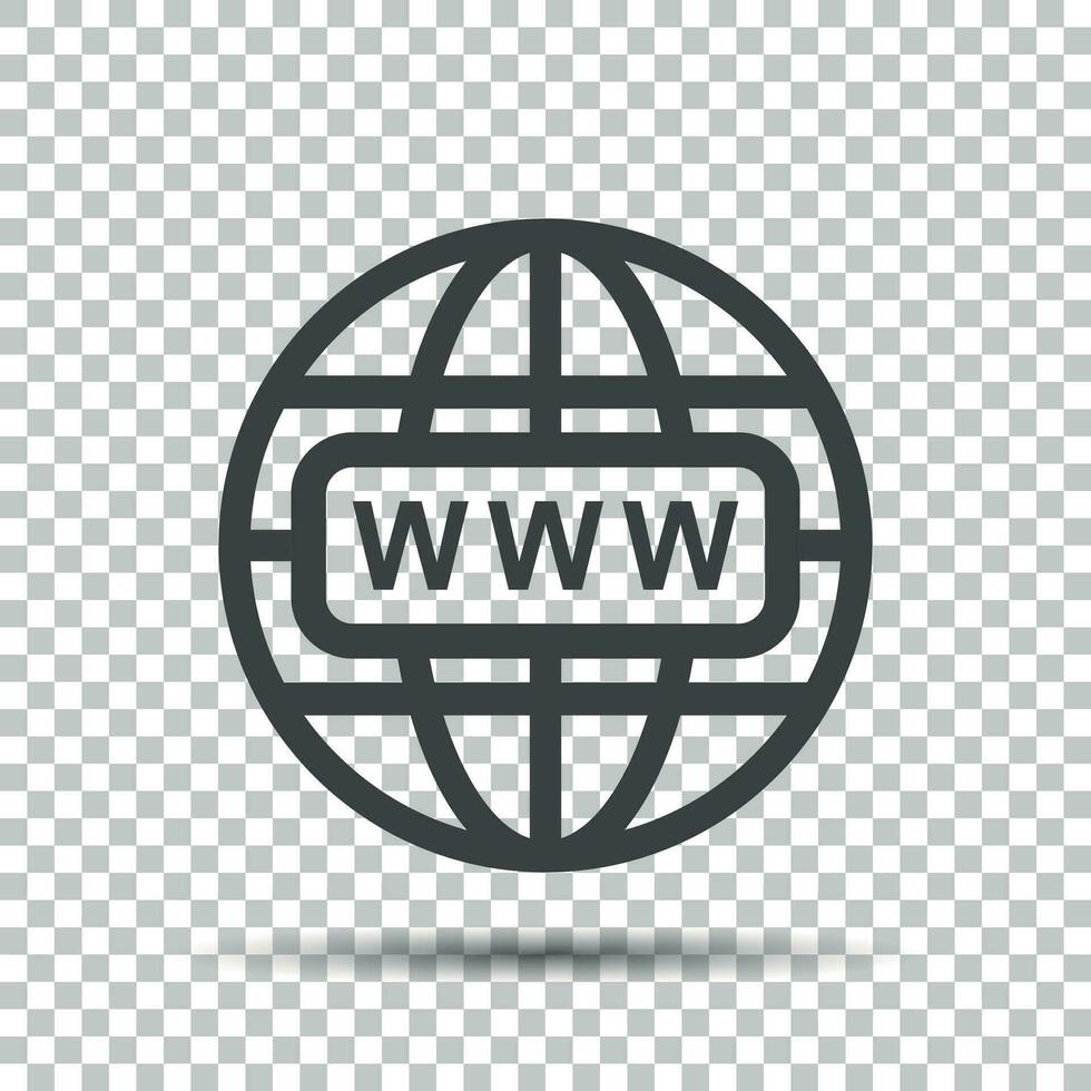 Go to web icon. Internet flat vector illustration for website on isolated background.