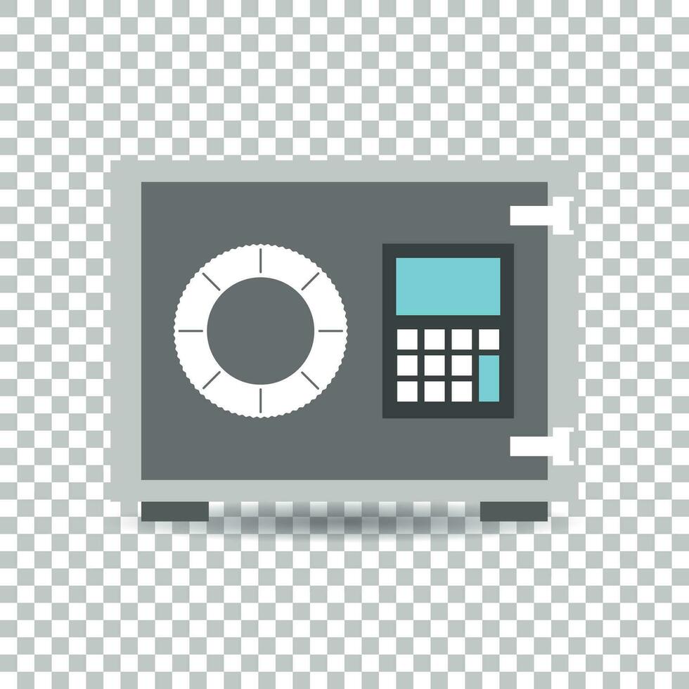 Money safe icon. Vector illustration in flat style on isolated background.
