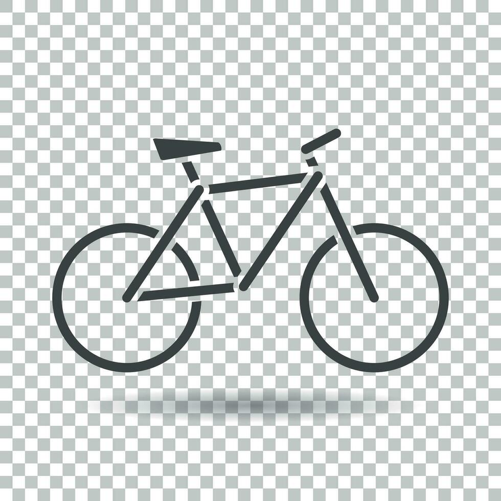 Bike icon on isolated background. Bicycle vector illustration in flat style. Icons for design, website.