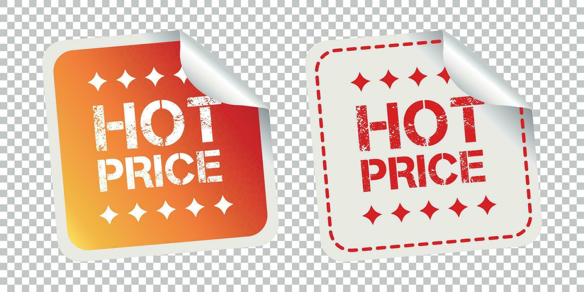 Hot price stickers. Vector illustration on isolated background.