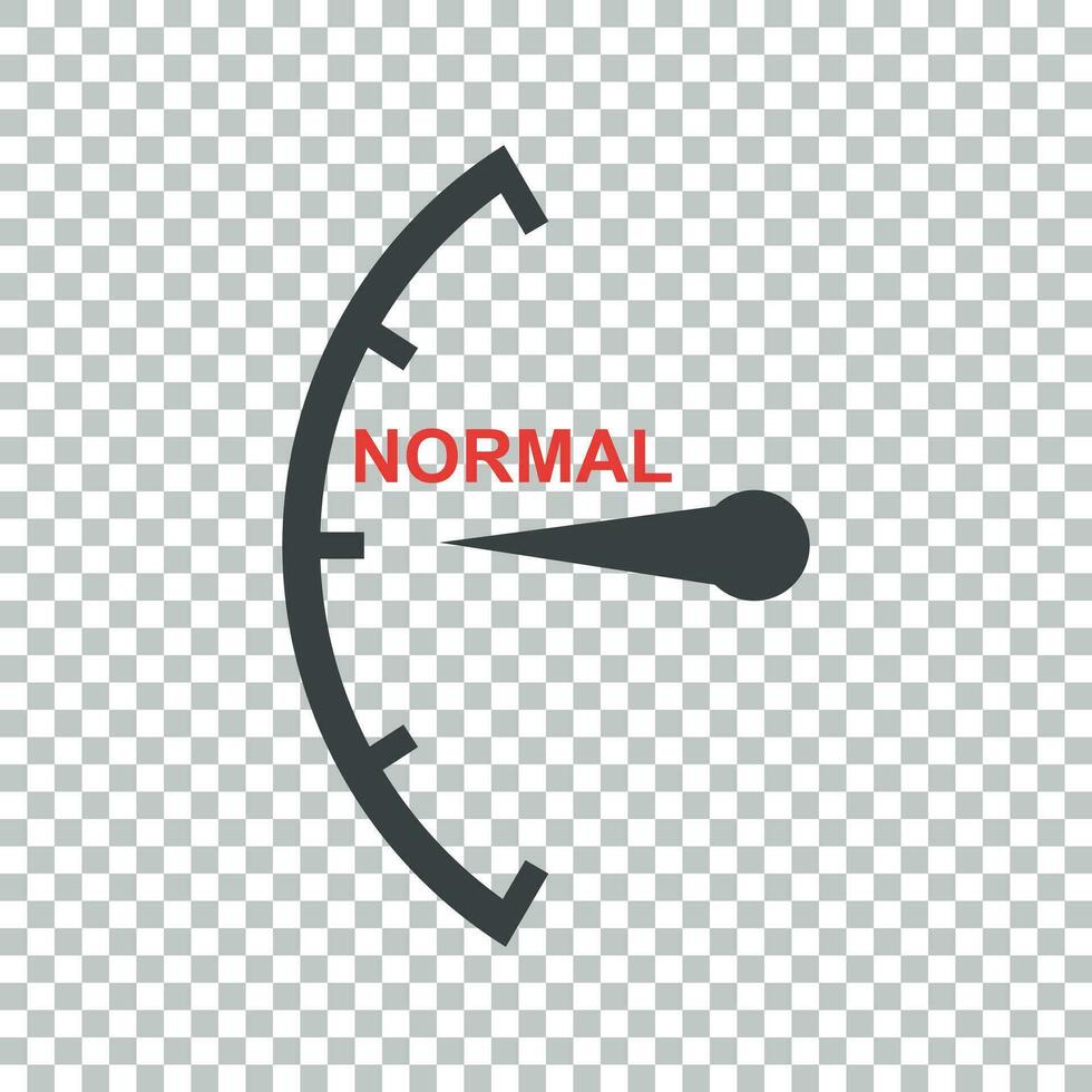 Speedometer, tachometer, fuel normal level icon. Flat vector illustration on isolated background