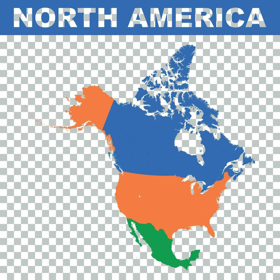 norte America vector mapa