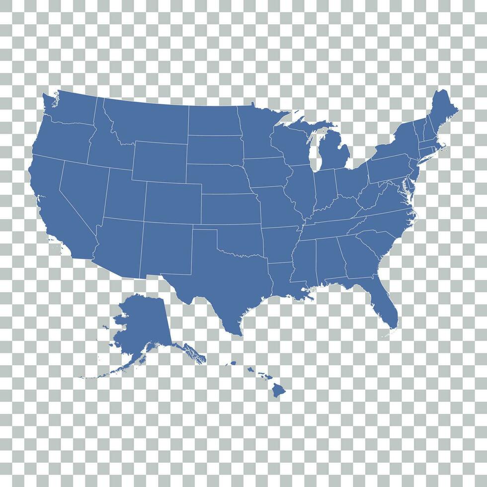 alto detalle Estados Unidos mapa con federal estados vector plano
