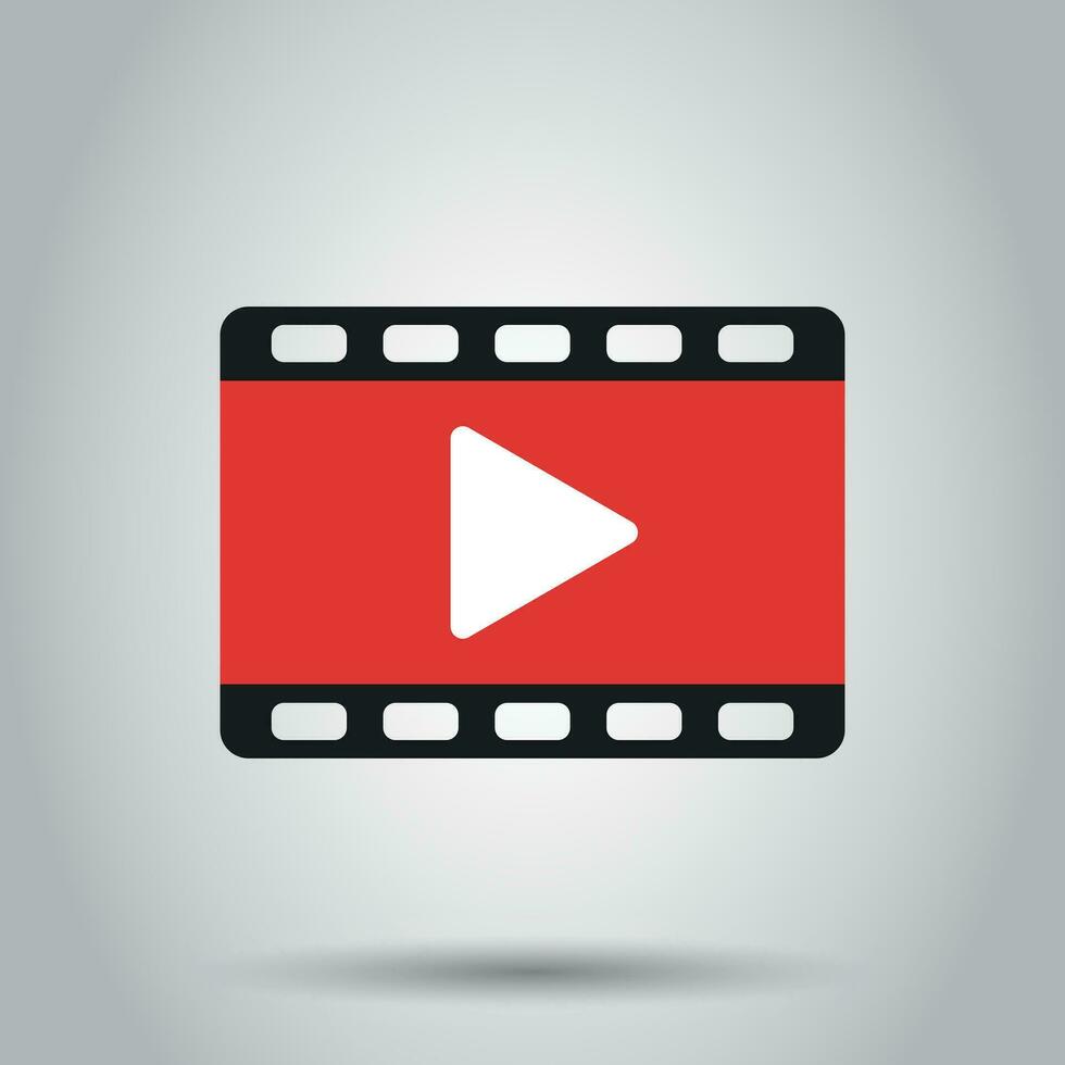 Play icon vector. Play video illustration in flat style. Business simple flat pictogram on isolated background. vector