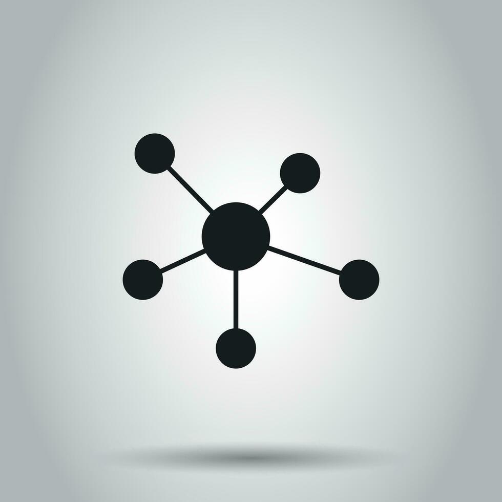 Social network, molecule, dna icon. Vector illustration on isolated background. Business concept molecule pictogram.