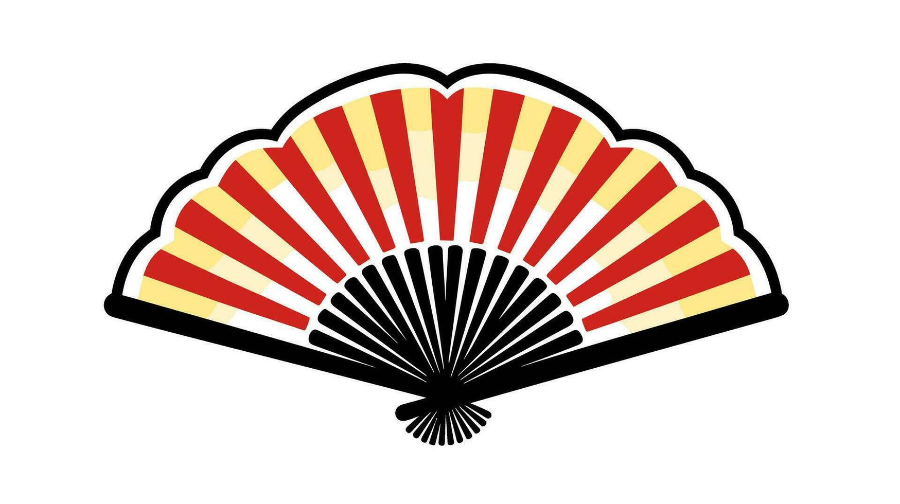 Elegant Folding Fan Unveiling the Graceful Artistry and Practicality of this Timeless Accessory vector