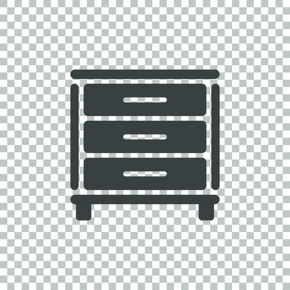 Cupboard icon on isolated background. Modern flat pictogram for business, marketing, internet. Simple flat vector symbol for web site design.