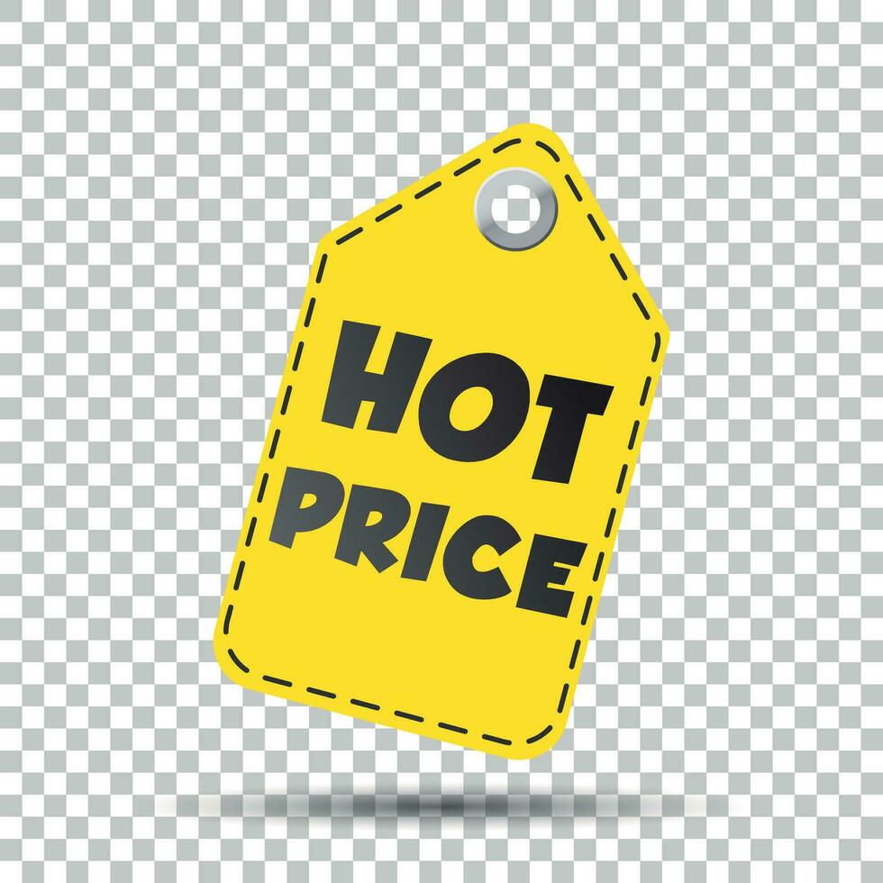 caliente precio colgar etiqueta. vector ilustración