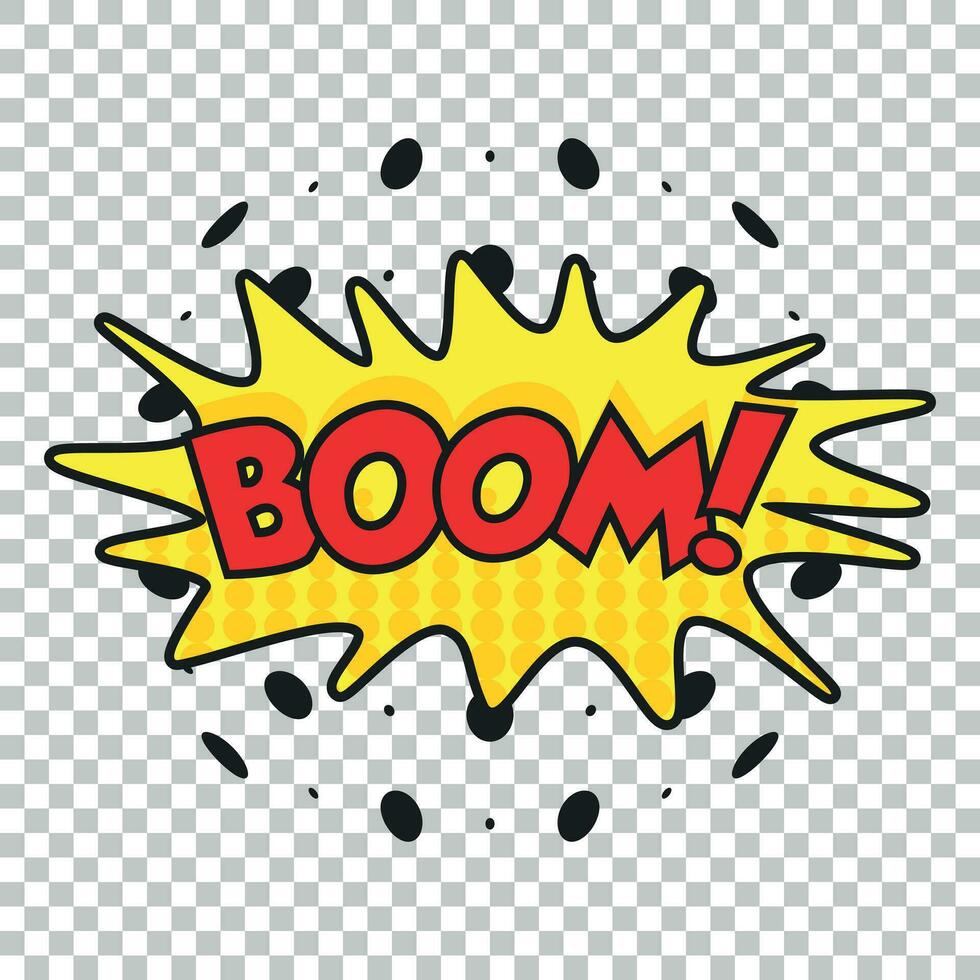 Boom comic sound effects. Sound bubble speech with word and comic cartoon expression sounds vector illustration.