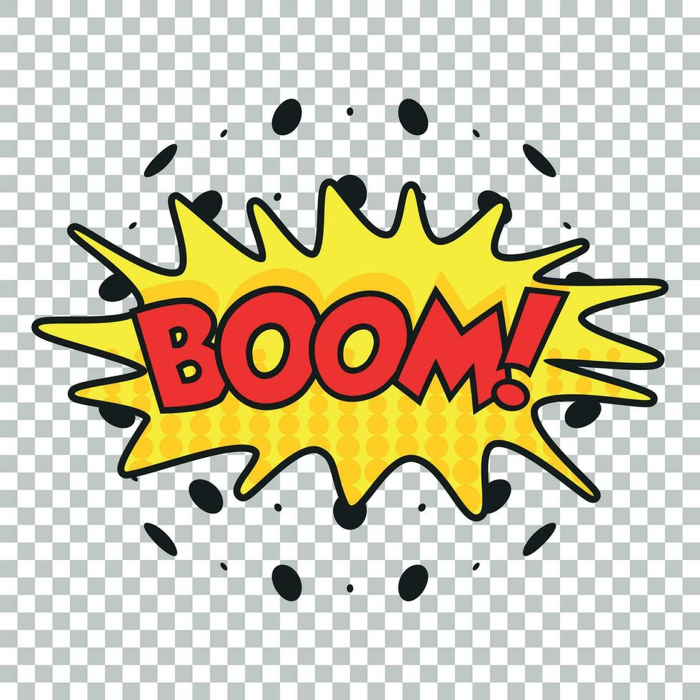 Boom comic sound effects. Sound bubble speech with word and comic cartoon expression sounds vector illustration.