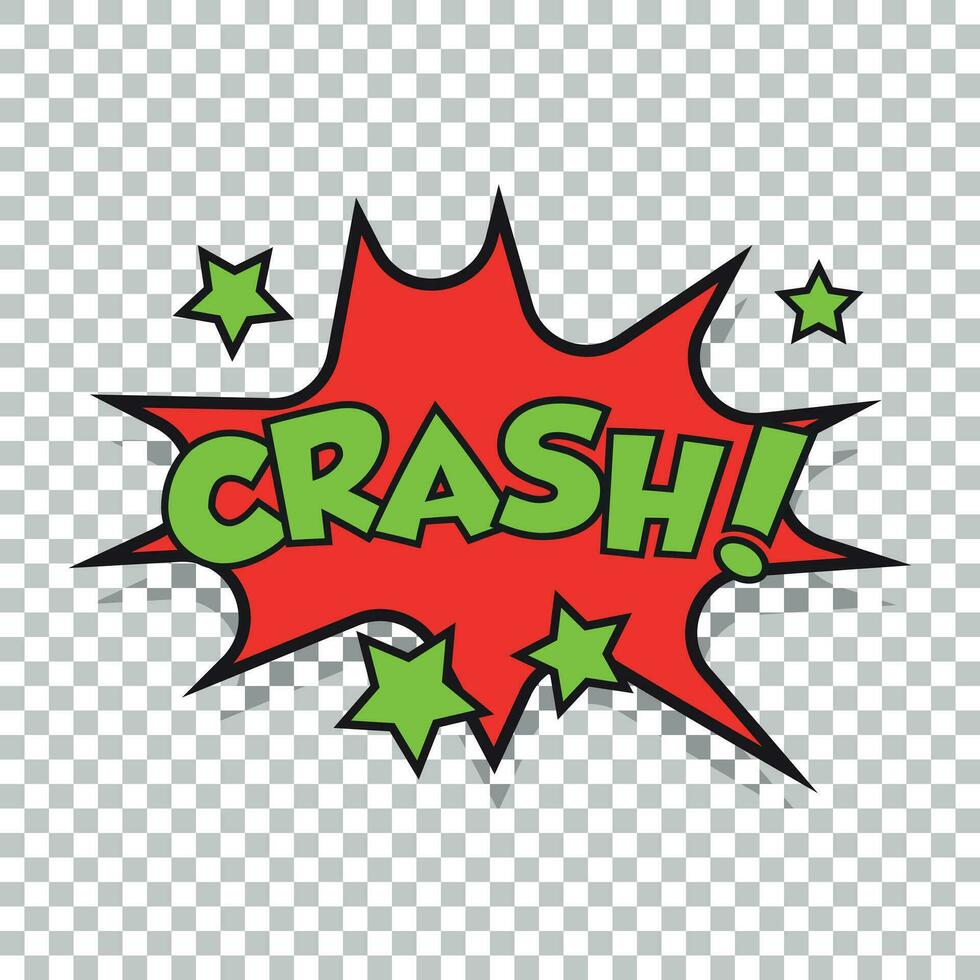 Crash comic sound effects. Sound bubble speech with word and comic cartoon expression sounds vector illustration.