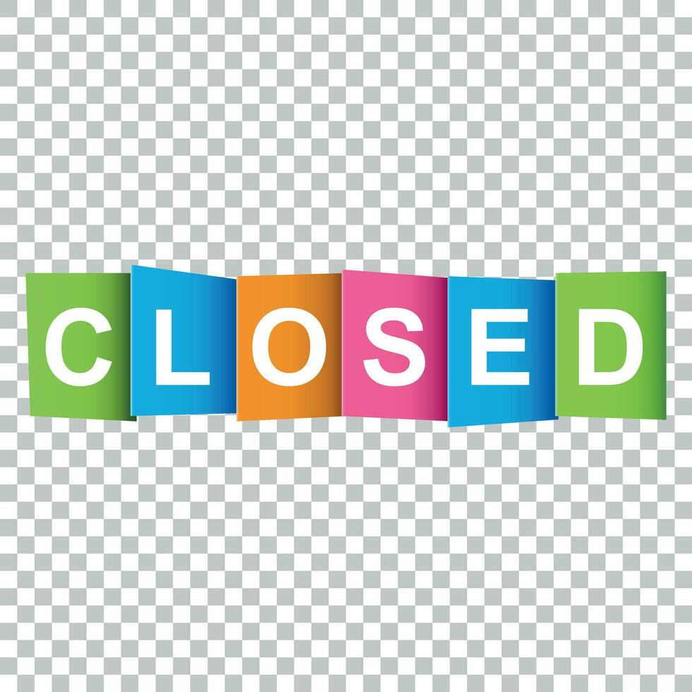 Closed tag. Market message. Flat vector illustration on white background