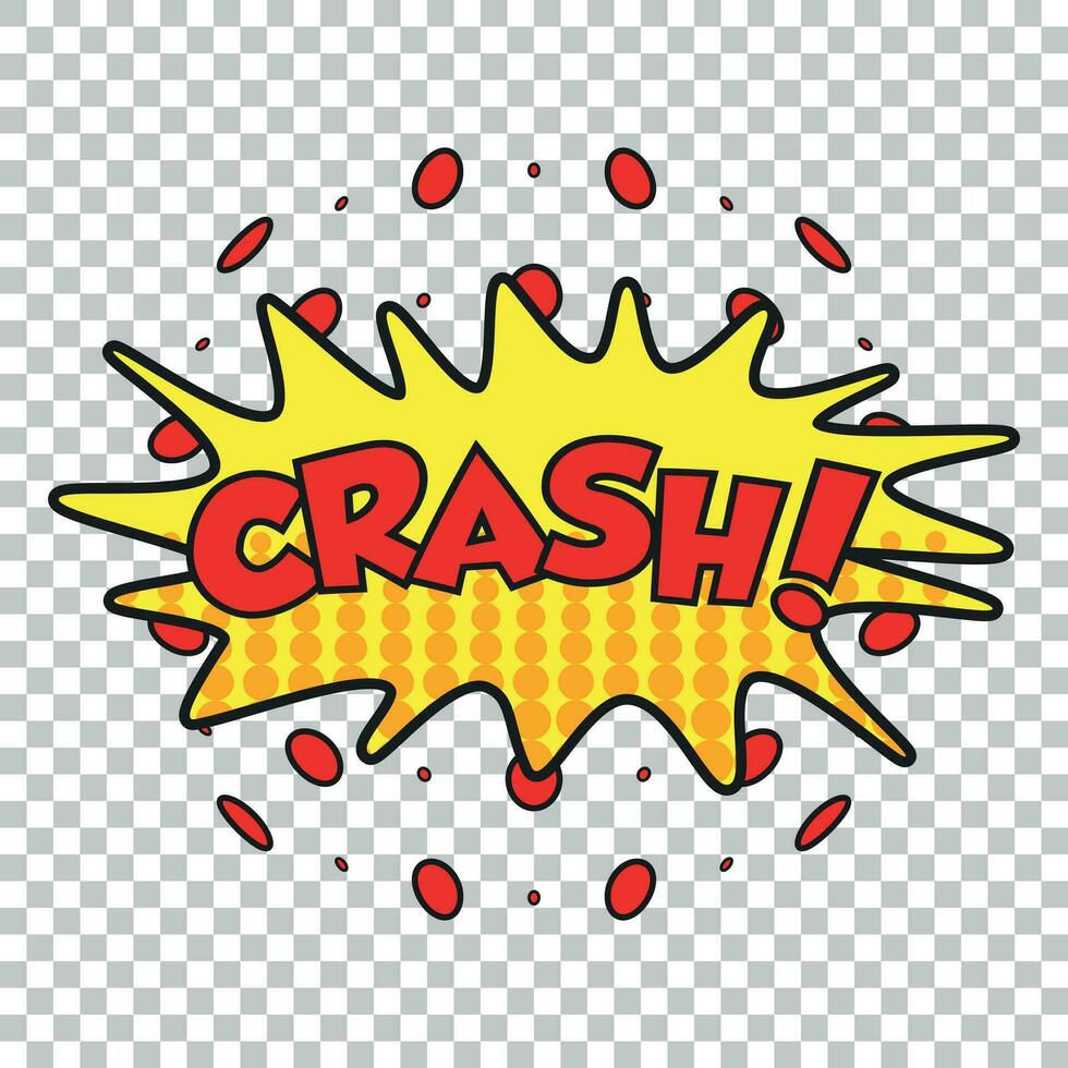 Crash comic sound effects. Sound bubble speech with word and comic cartoon expression sounds vector illustration.