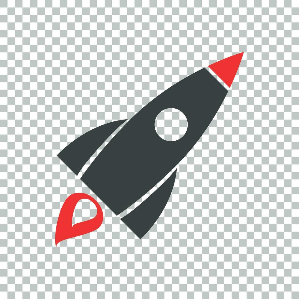 Rocket vector pictogram icon. Simple flat pictogram for business, marketing, internet concept. Business startup launch concept for web site design or mobile app.