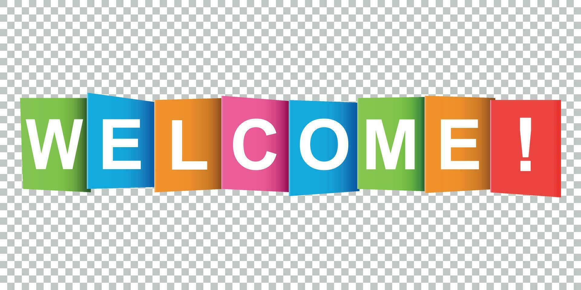 Welcome tag. Market message. Flat vector illustration on white background