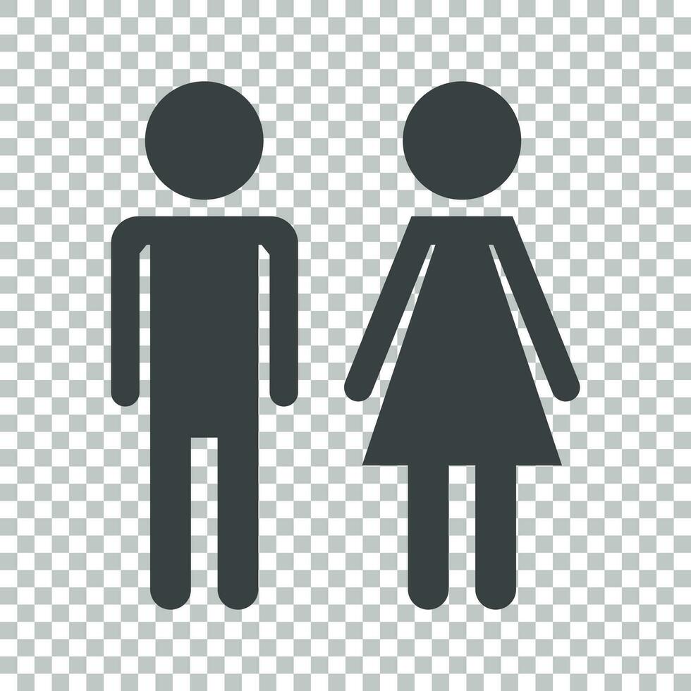 vector hombre y mujer icono en aislado antecedentes. moderno plano pictograma. sencillo plano símbolo para web sitio diseño.