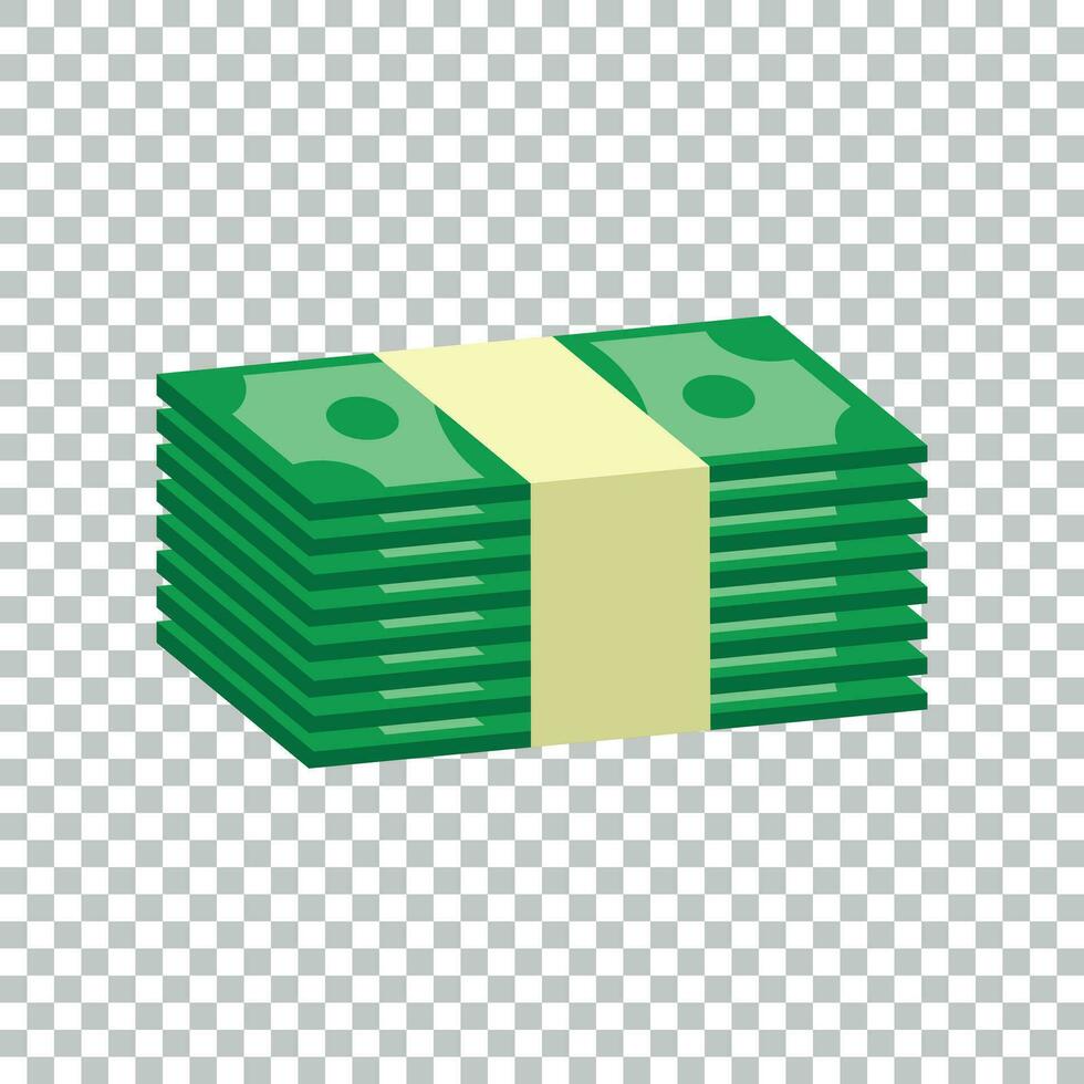 Stacks of money cash. Vector illustration in flat design on isolated background