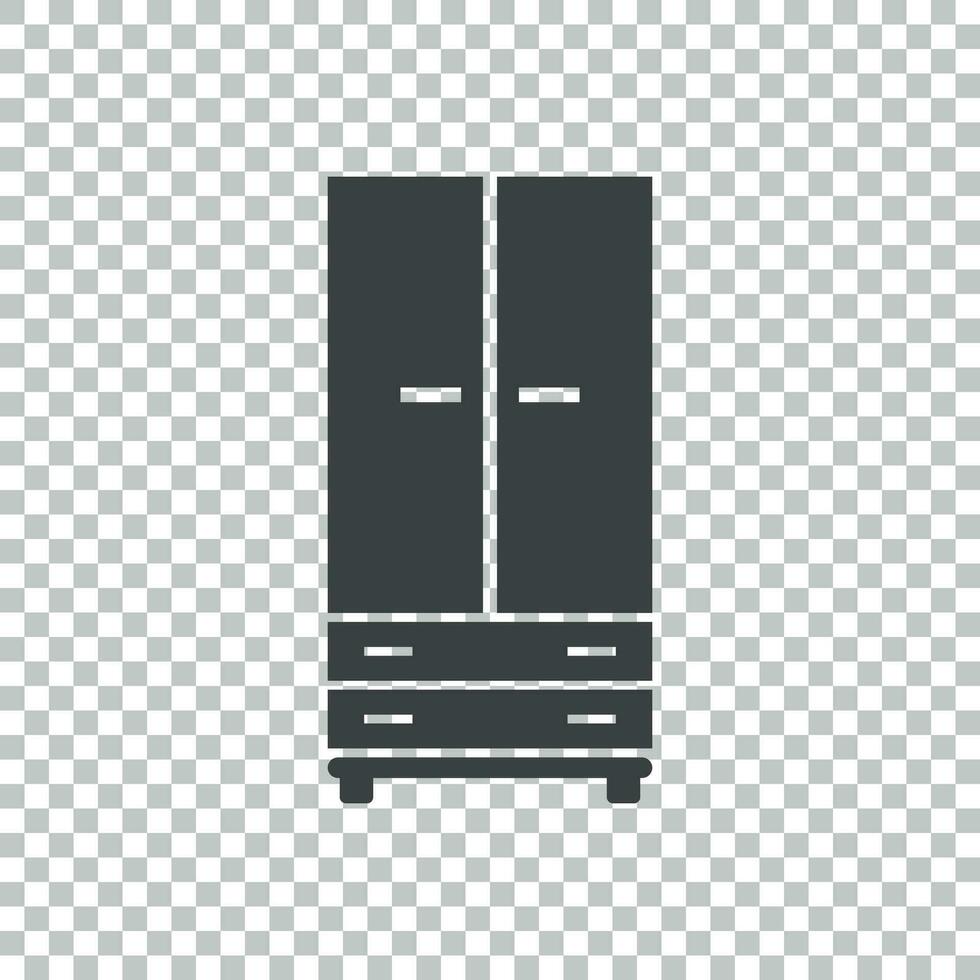 Cupboard icon on isolated background. Modern flat pictogram for business, marketing, internet. Simple flat vector symbol for web site design.