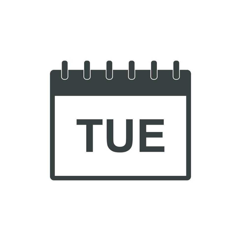 Tuesday calendar page pictogram icon. Simple flat pictogram for business, marketing, internet concept on white background. Trendy modern vector symbol for web site design or mobile app
