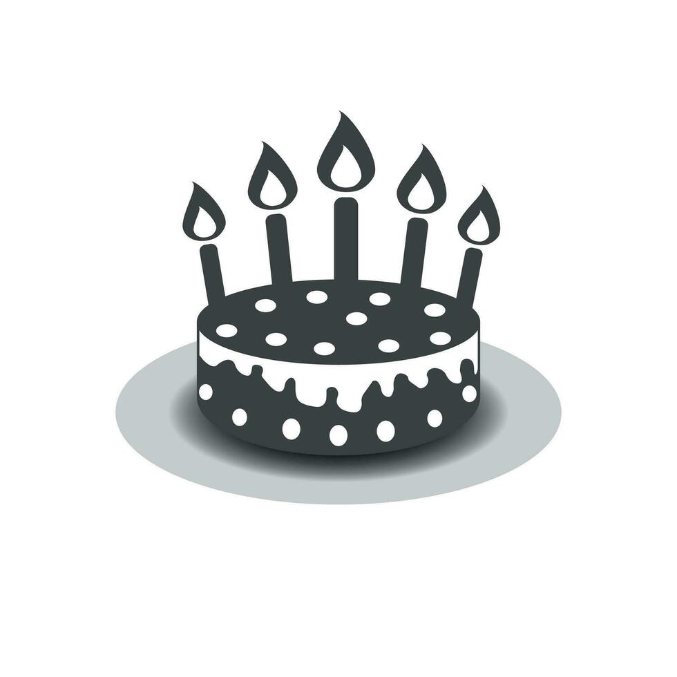 cumpleaños pastel con ardiente velas pictograma icono. sencillo pictograma para celebracion, marketing, Internet concepto en blanco antecedentes. de moda moderno vector símbolo para web sitio diseño o móvil aplicación
