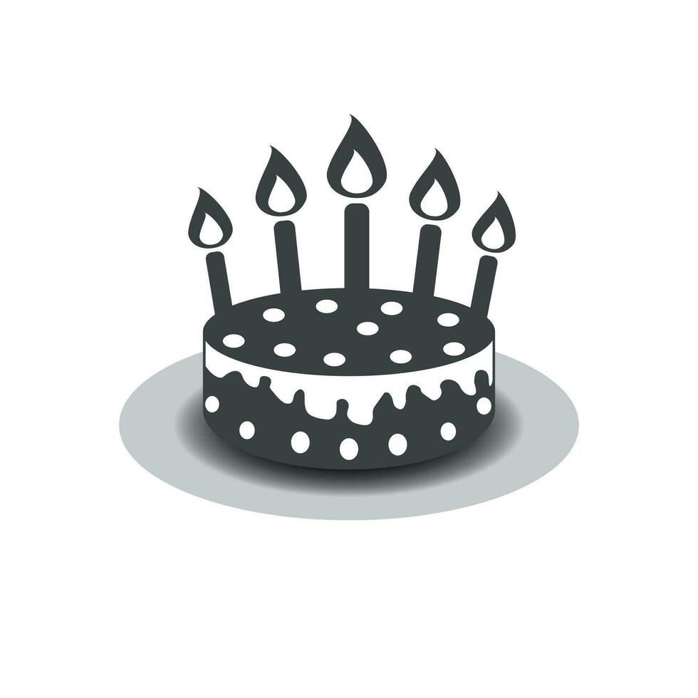 Birthday cake with burning candles pictogram icon. Simple pictogram for celebration, marketing, internet concept on white background. Trendy modern vector symbol for web site design or mobile app