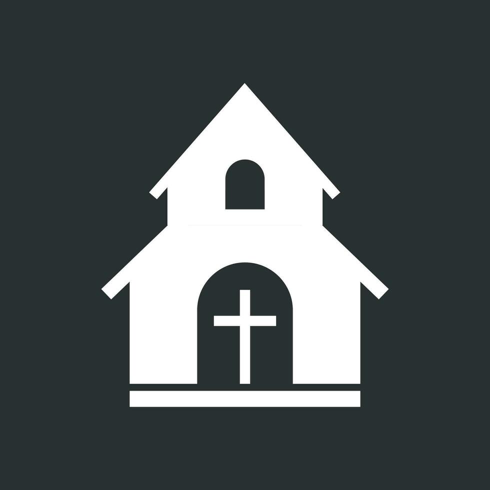 Church sanctuary vector illustration icon. Simple flat pictogram for business, marketing, mobile app, internet on black background.