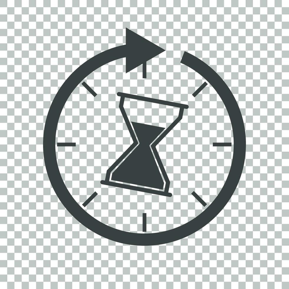 hora icono. plano vector ilustración con reloj de arena en aislado antecedentes.